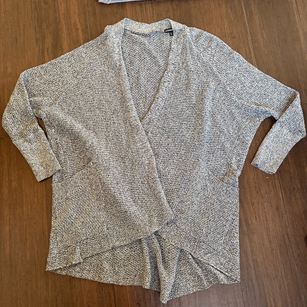 Express Cozy Gray Women's Open Sweater